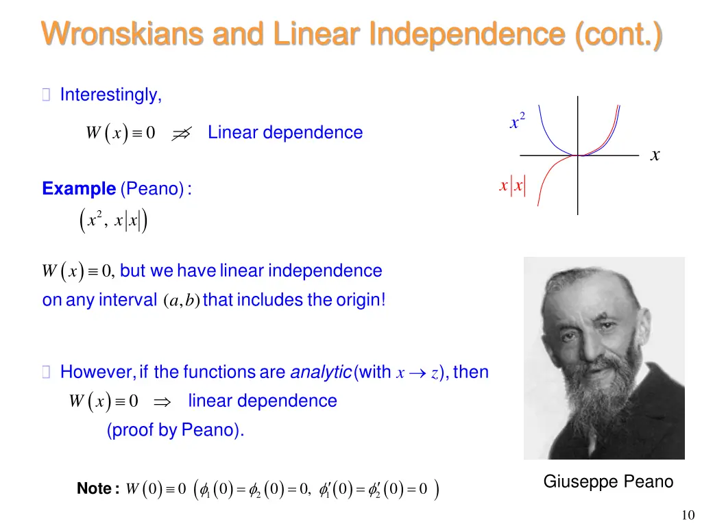 wronskians and linear independence cont 1