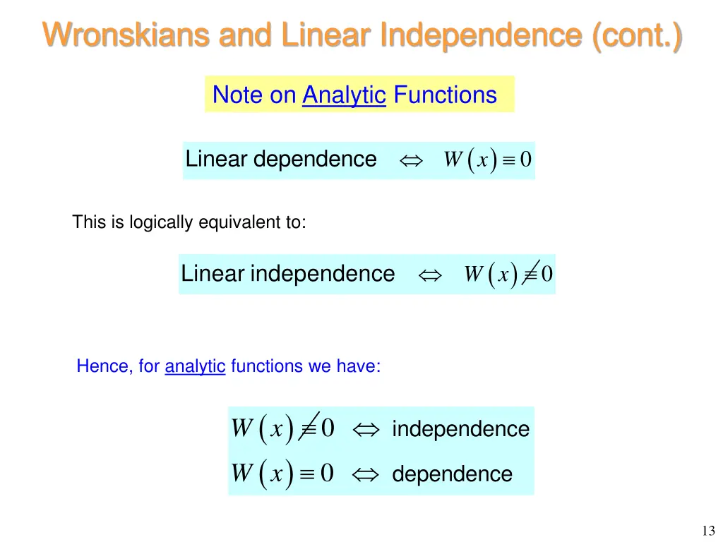 wronskians and linear independence cont 4