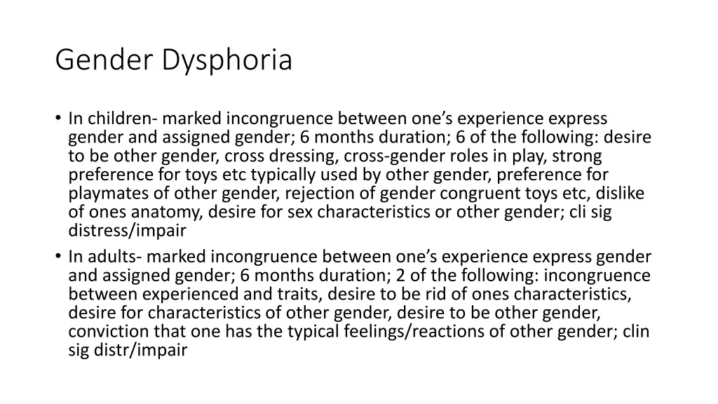 gender dysphoria
