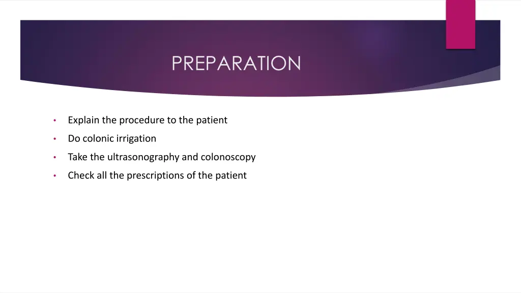preparation