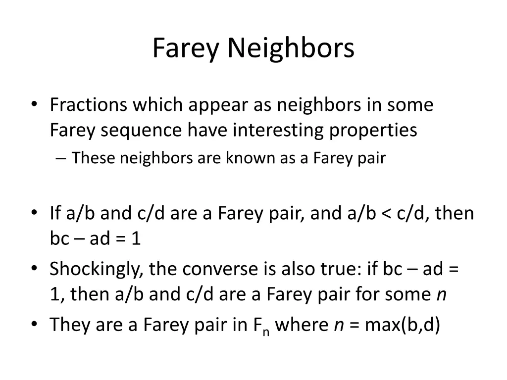 farey neighbors