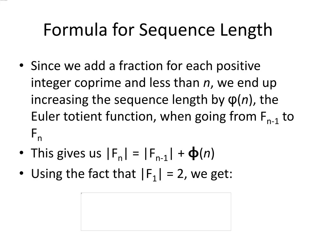 formula for sequence length