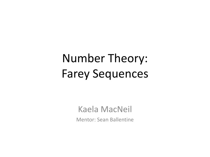 number theory farey sequences