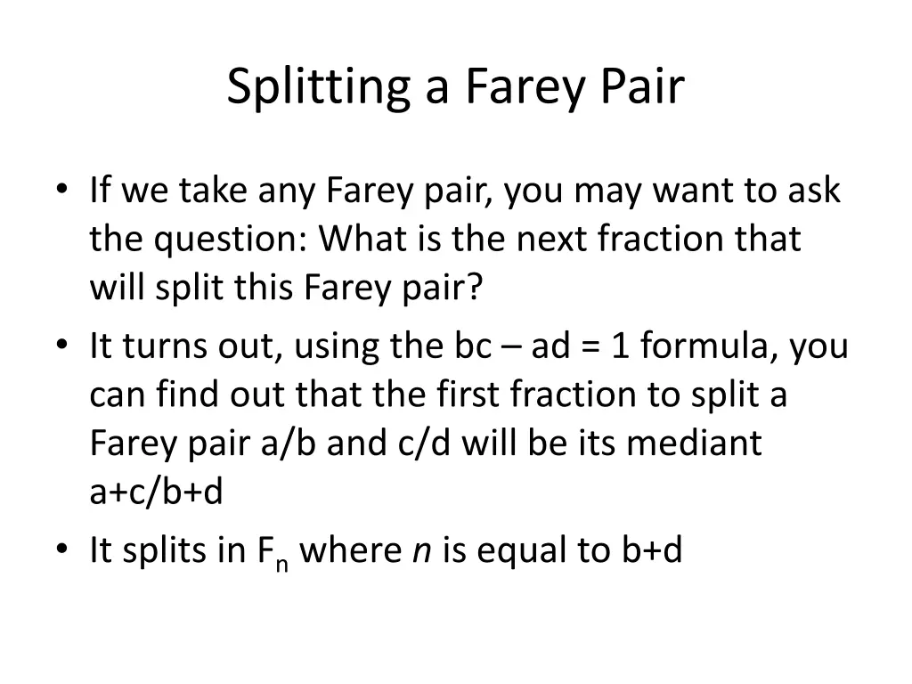 splitting a farey pair