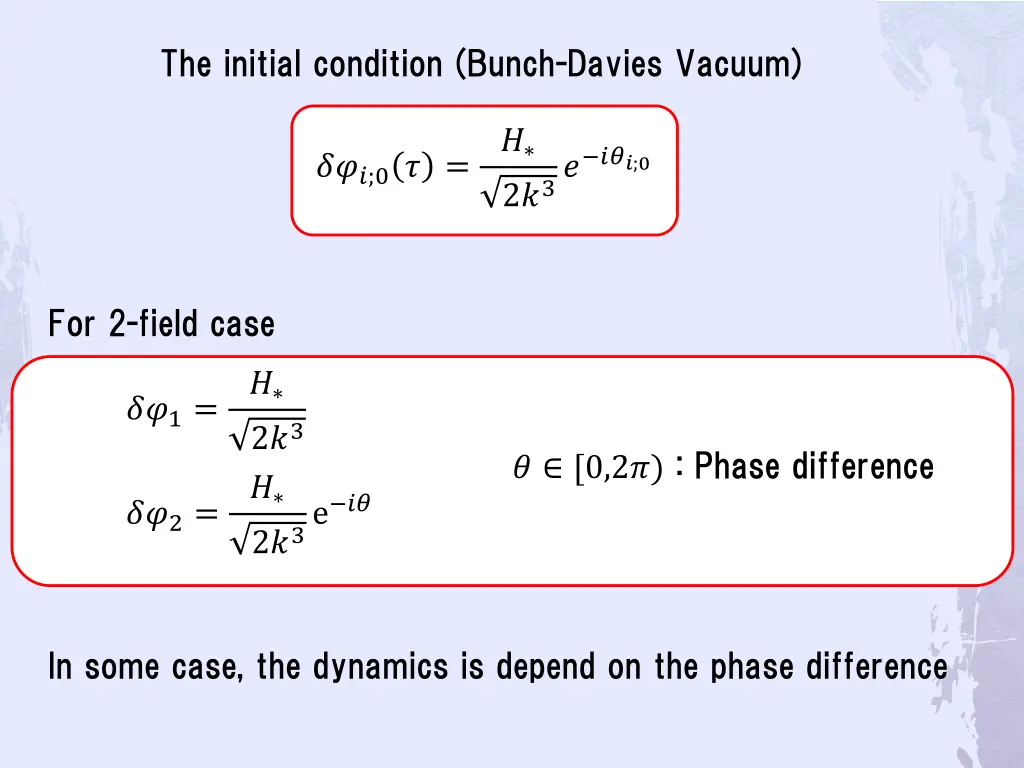the initial condition bunch davies vacuum