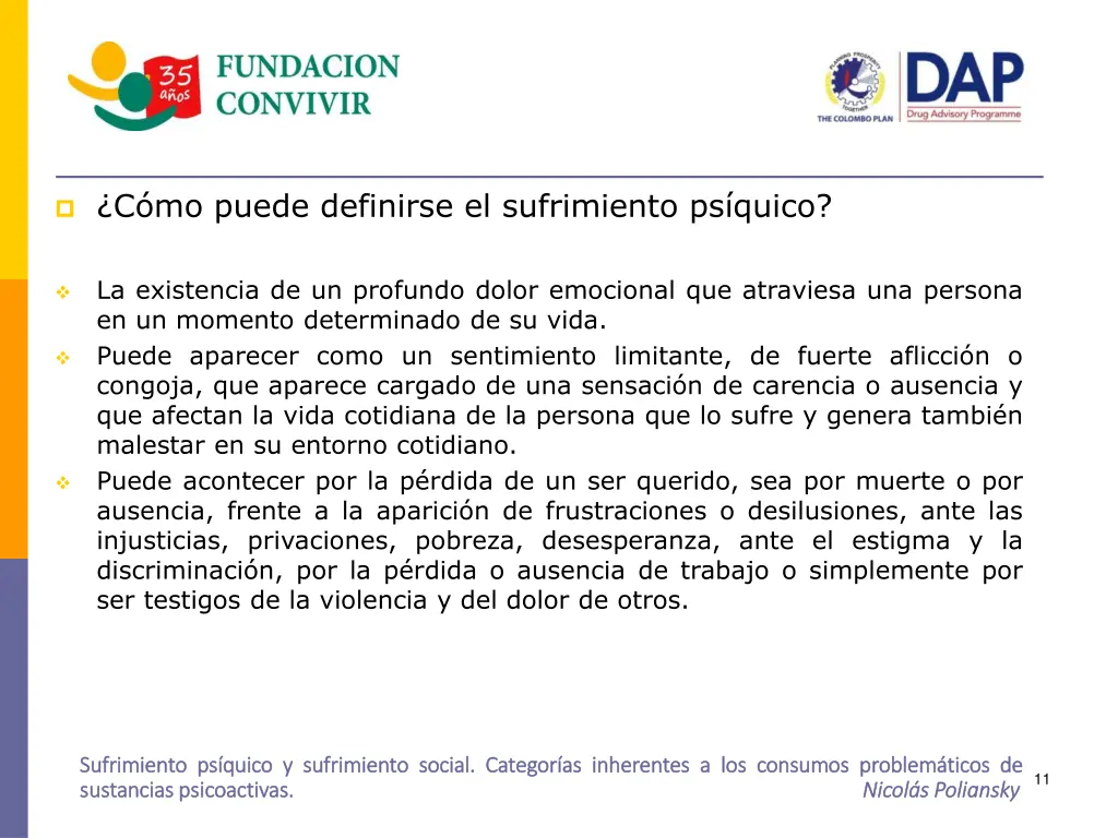 c mo puede definirse el sufrimiento ps quico