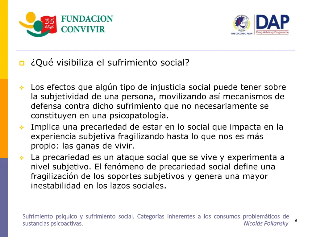 qu visibiliza el sufrimiento social