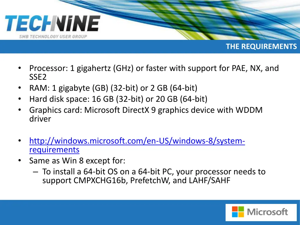 the requirements