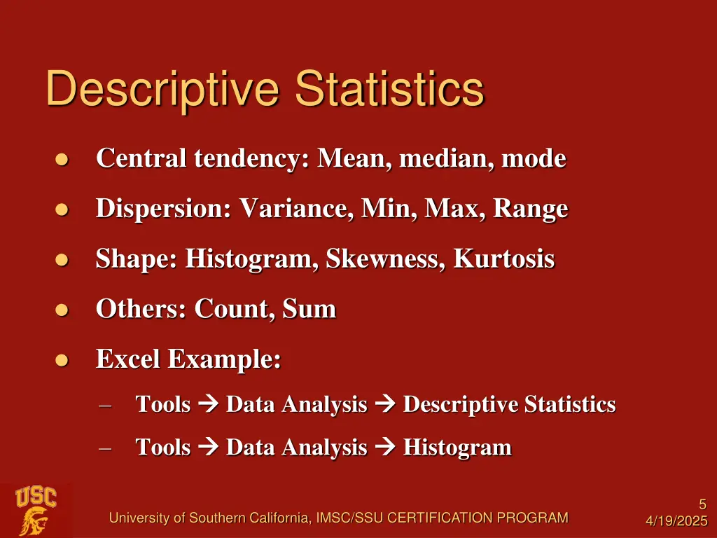 descriptive statistics
