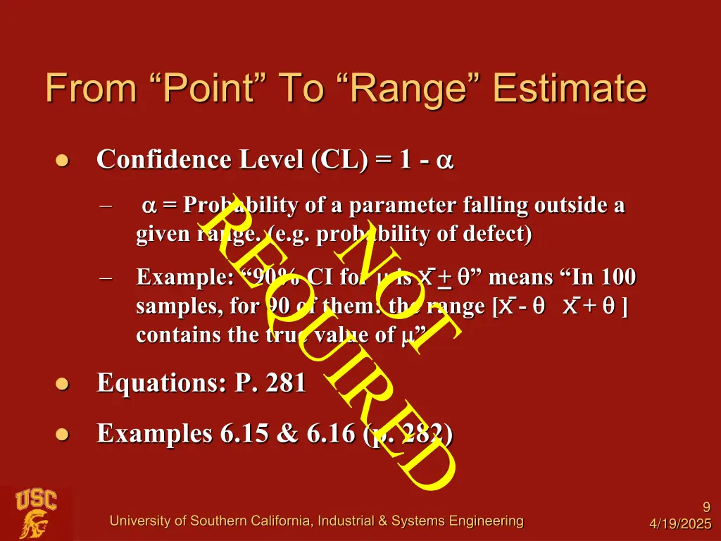 from point to range estimate