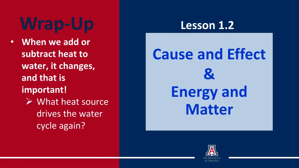 wrap up when we add or subtract heat to water