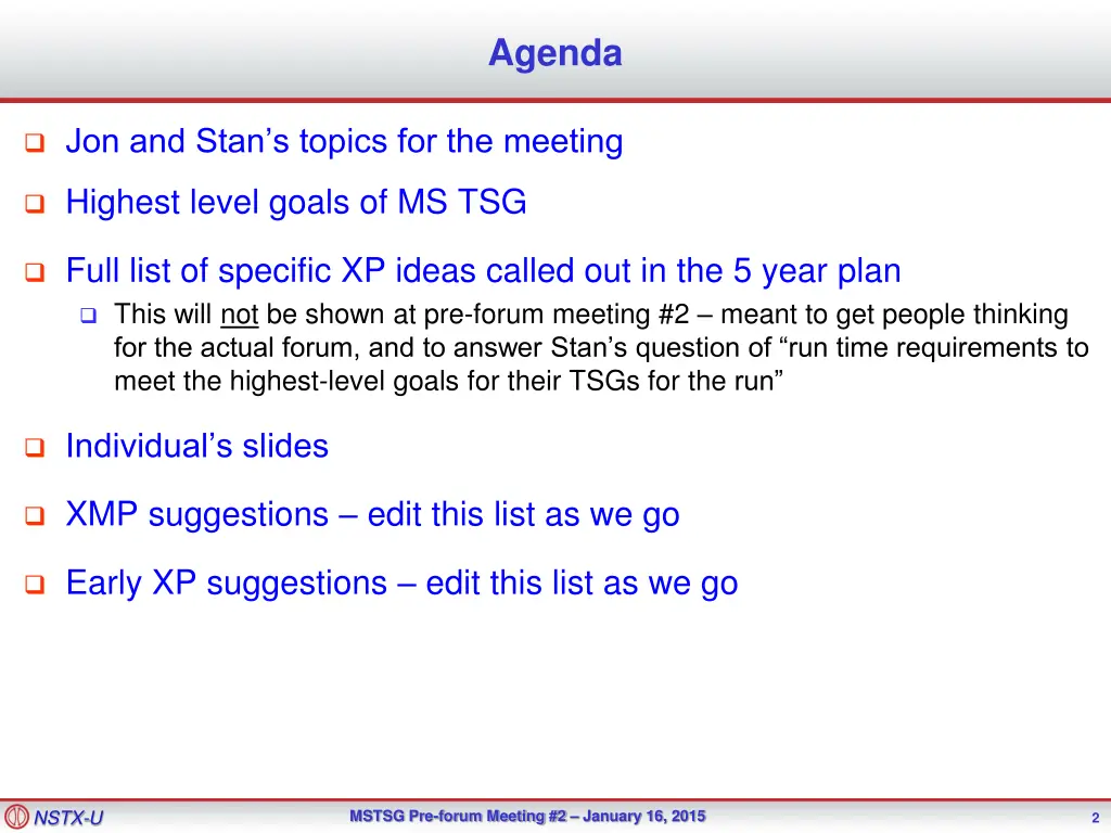 agenda