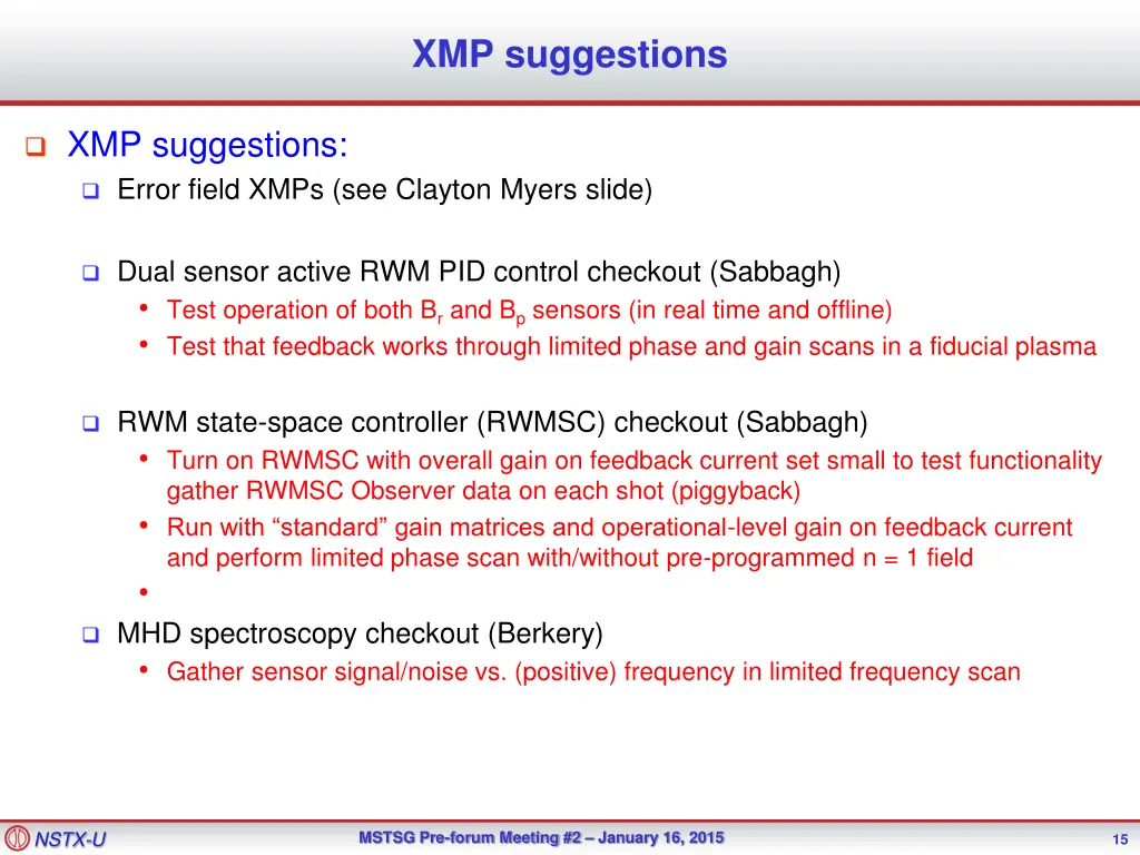 xmp suggestions