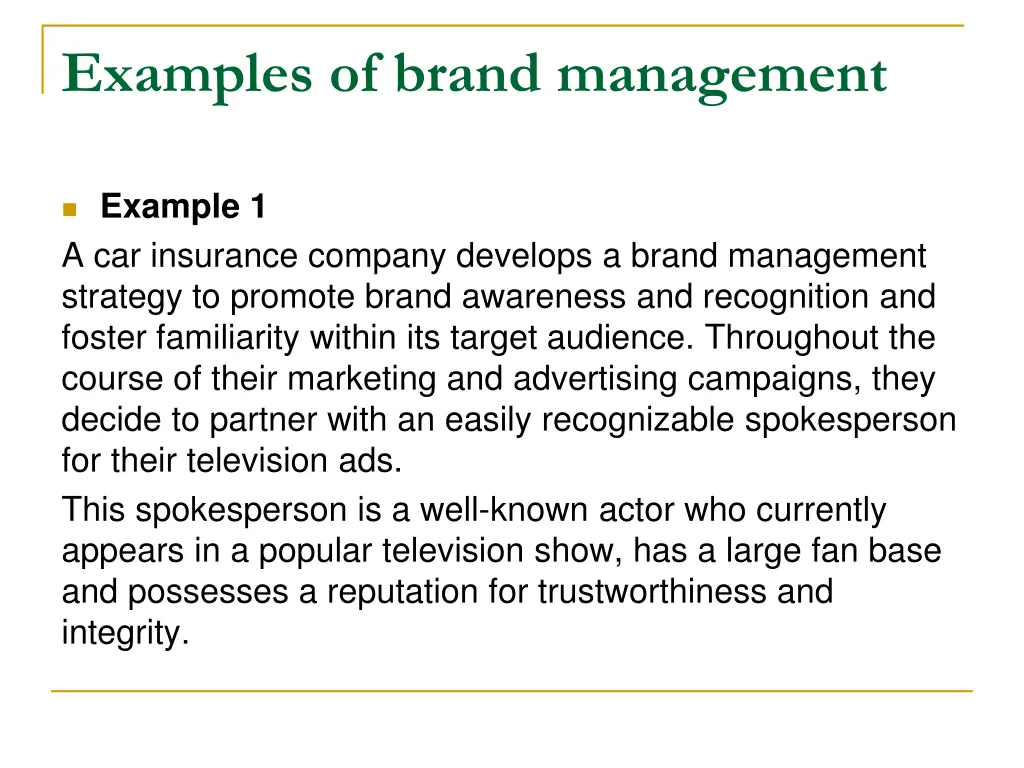 examples of brand management
