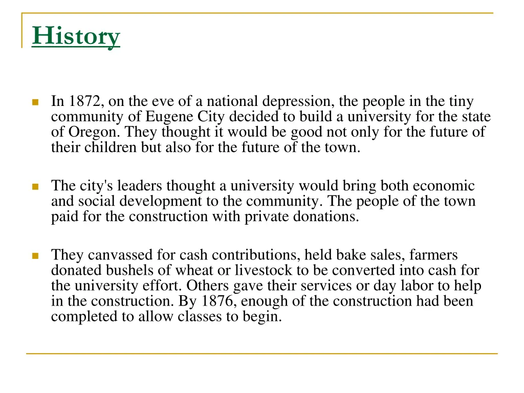 history