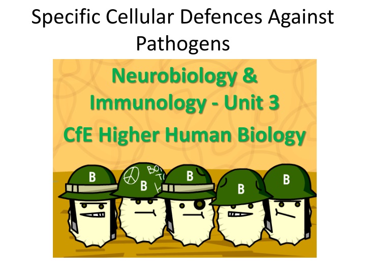 specific cellular defences against pathogens