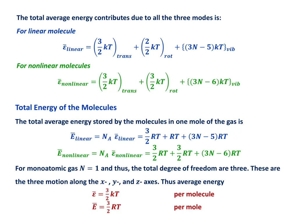 the total average energy contributes