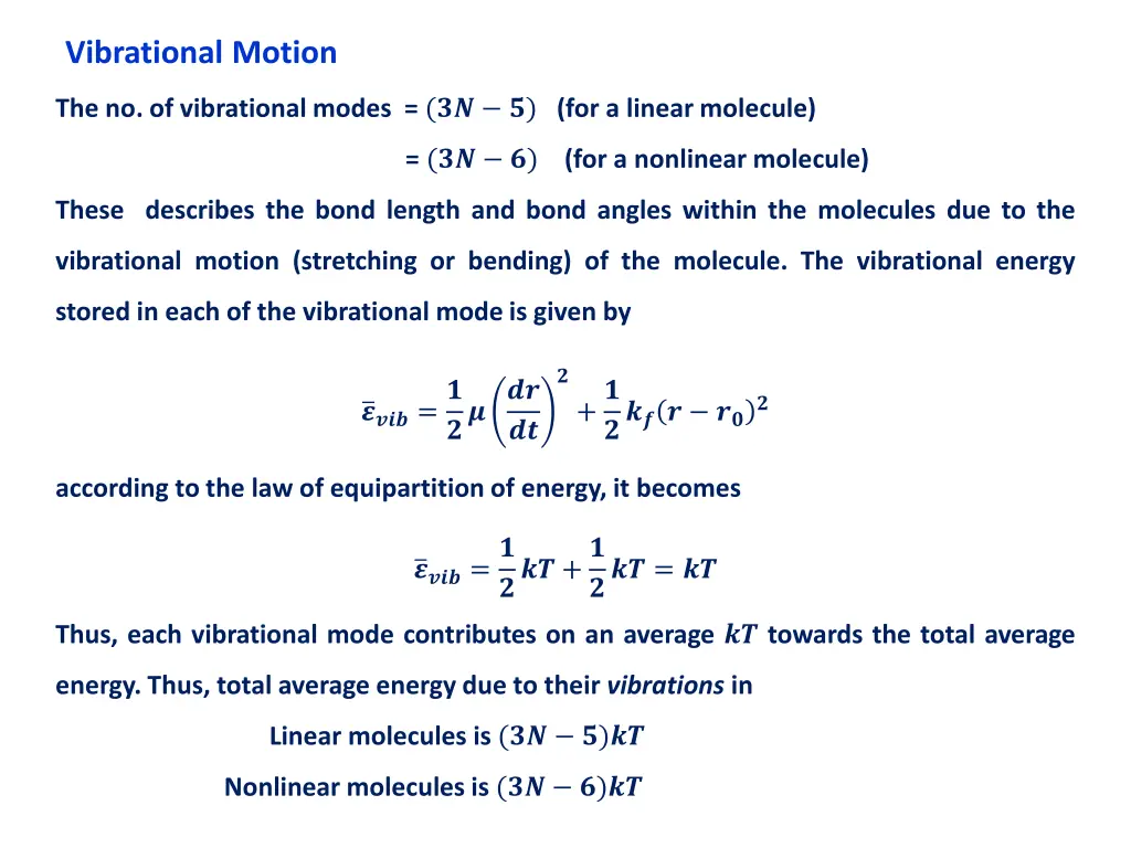 vibrational motion
