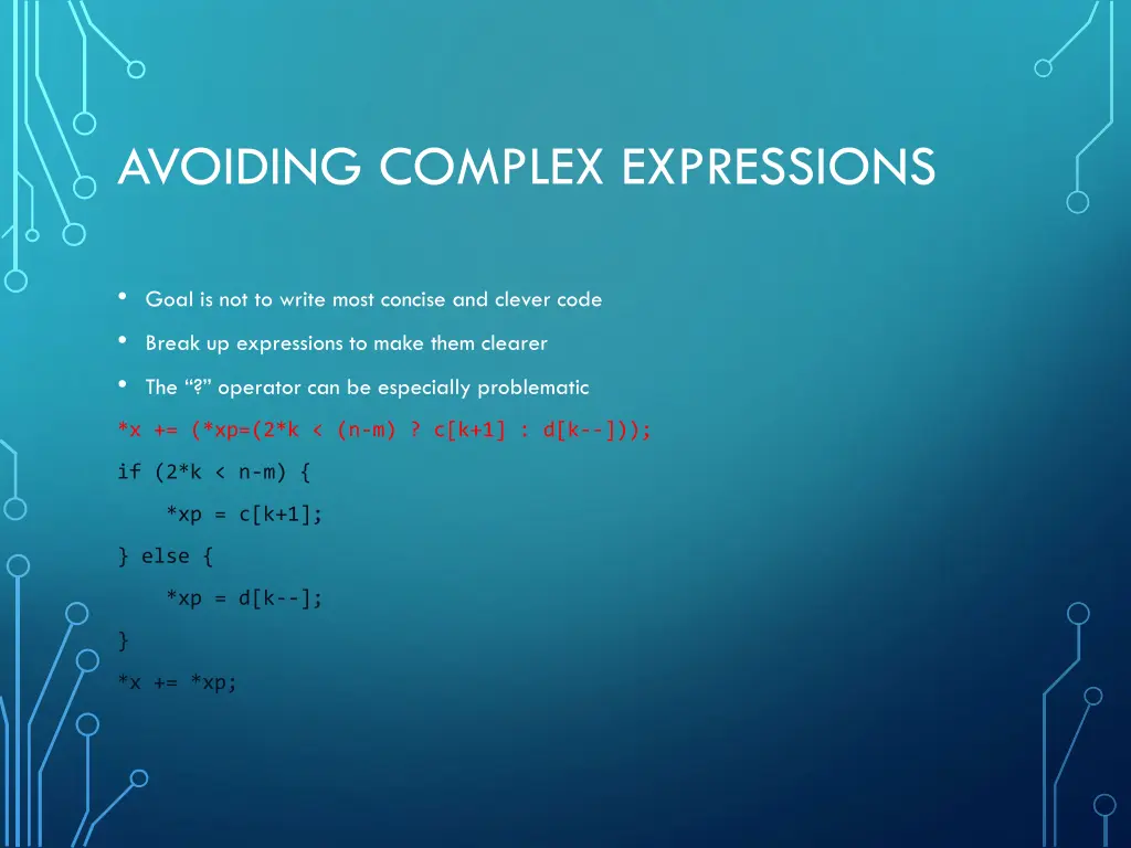 avoiding complex expressions 1
