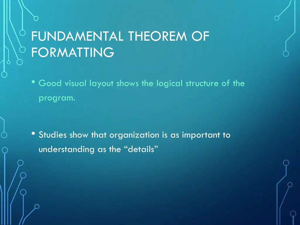 fundamental theorem of formatting