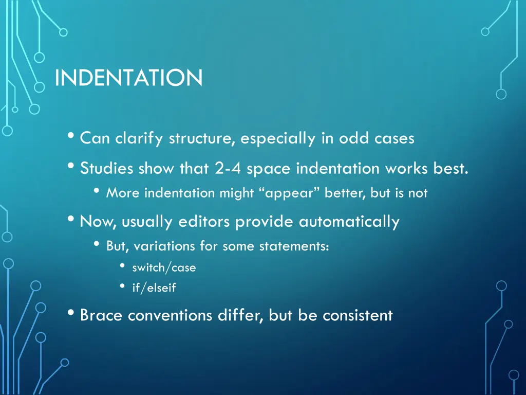 indentation
