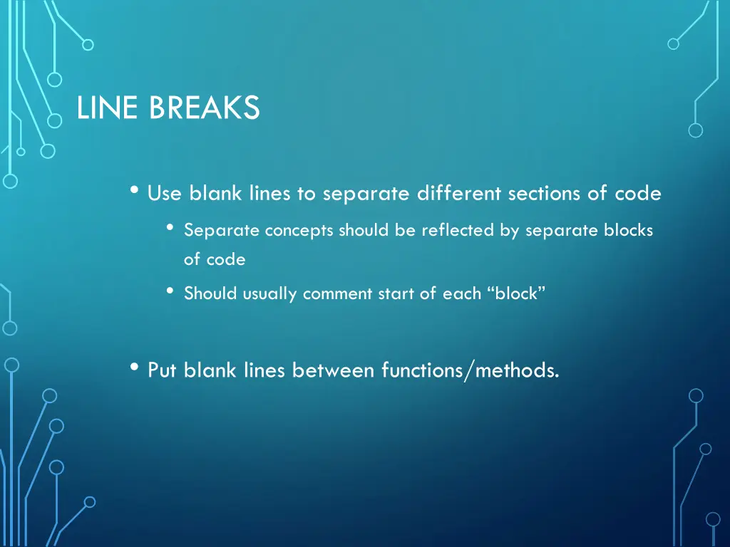 line breaks