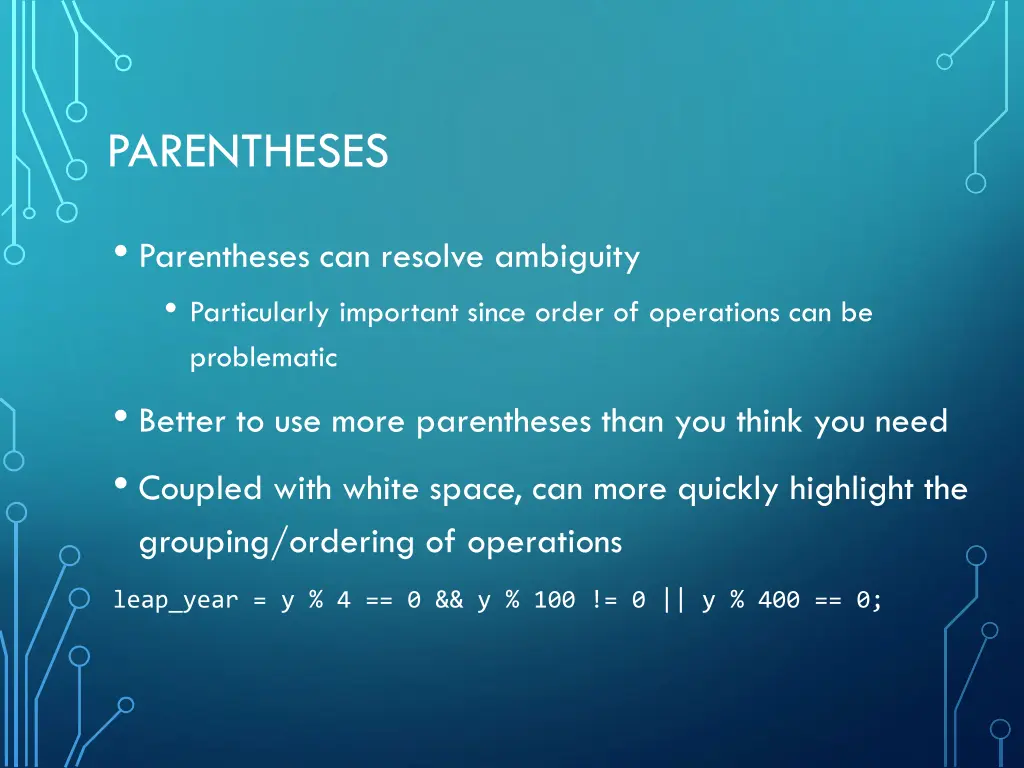 parentheses