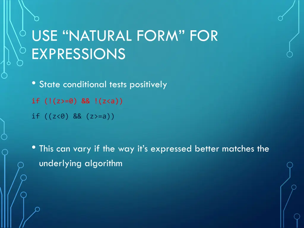 use natural form for expressions