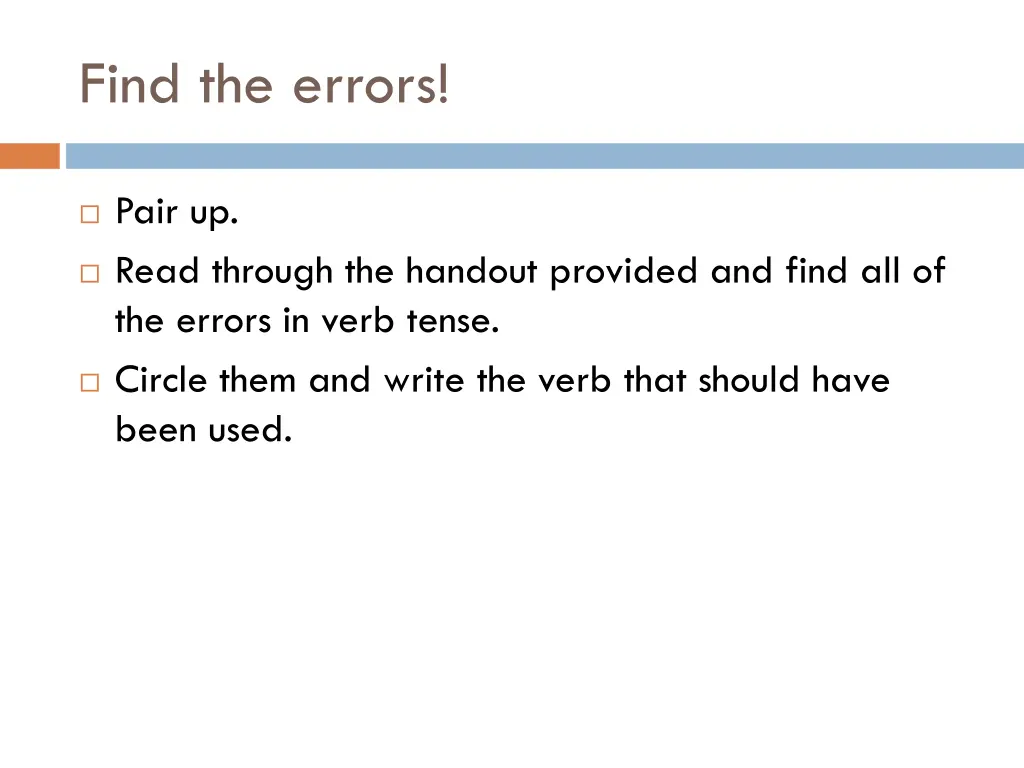 find the errors