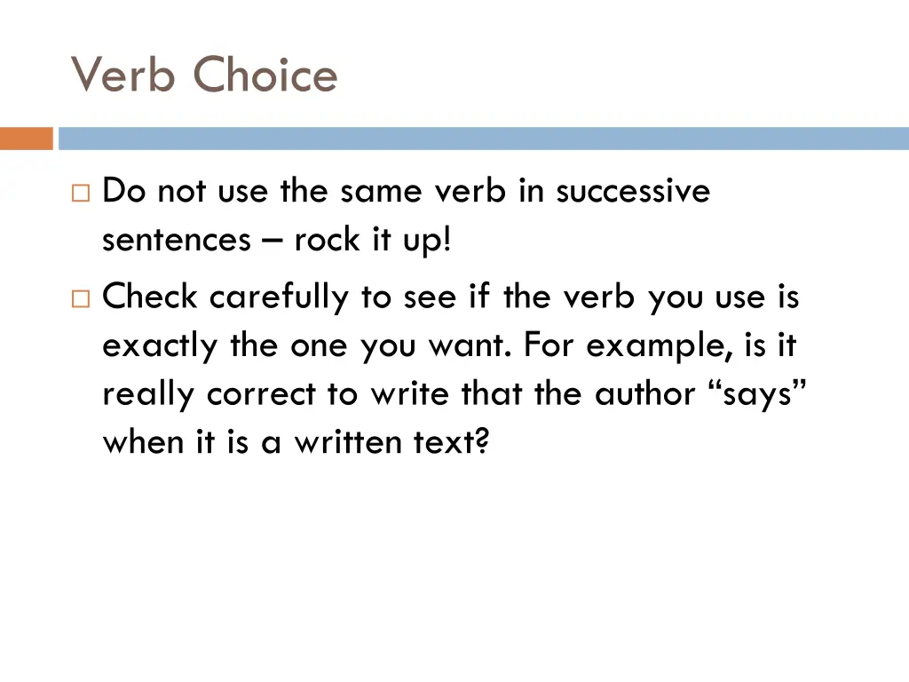 verb choice