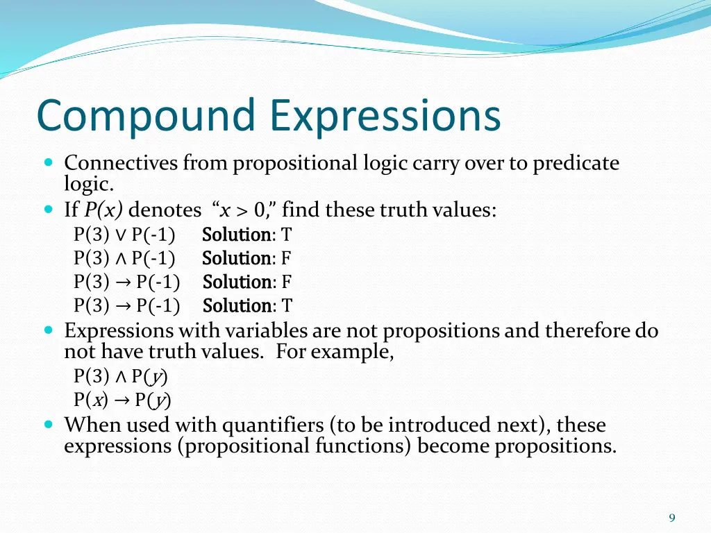 compound expressions connectives from