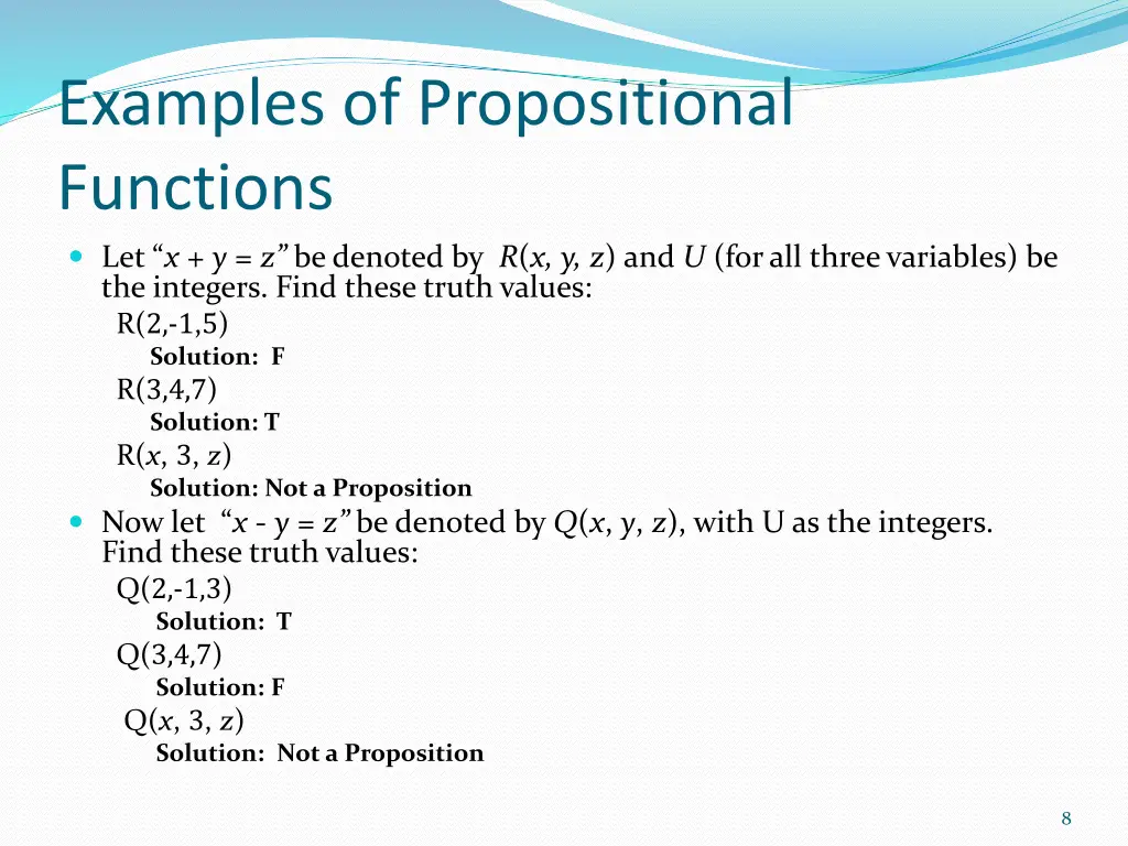 examples of propositional functions