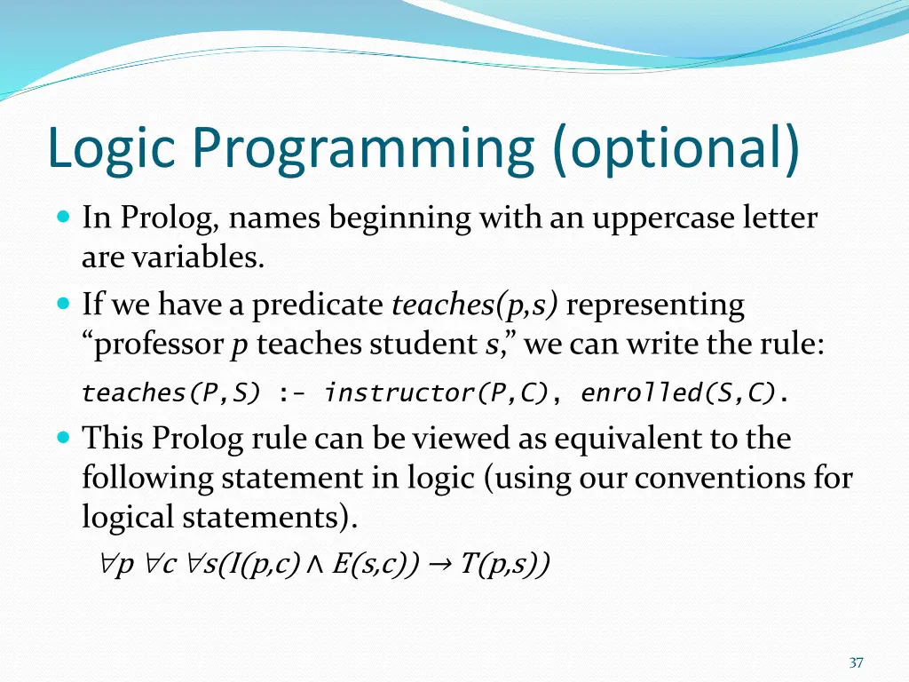 logic programming optional