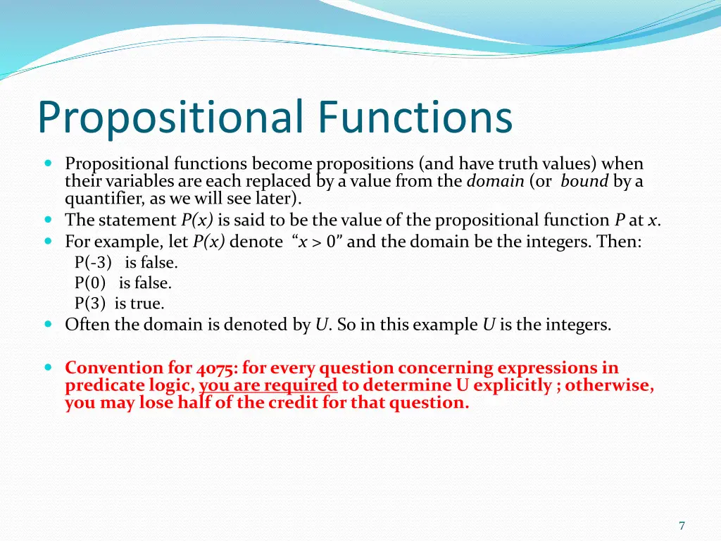 propositional functions