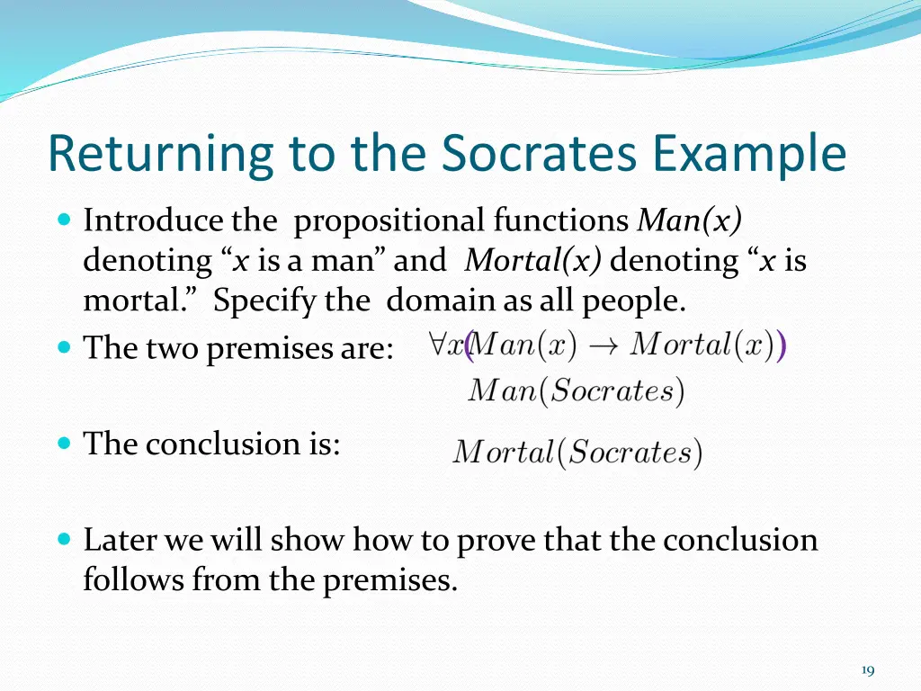 returning to the socrates example