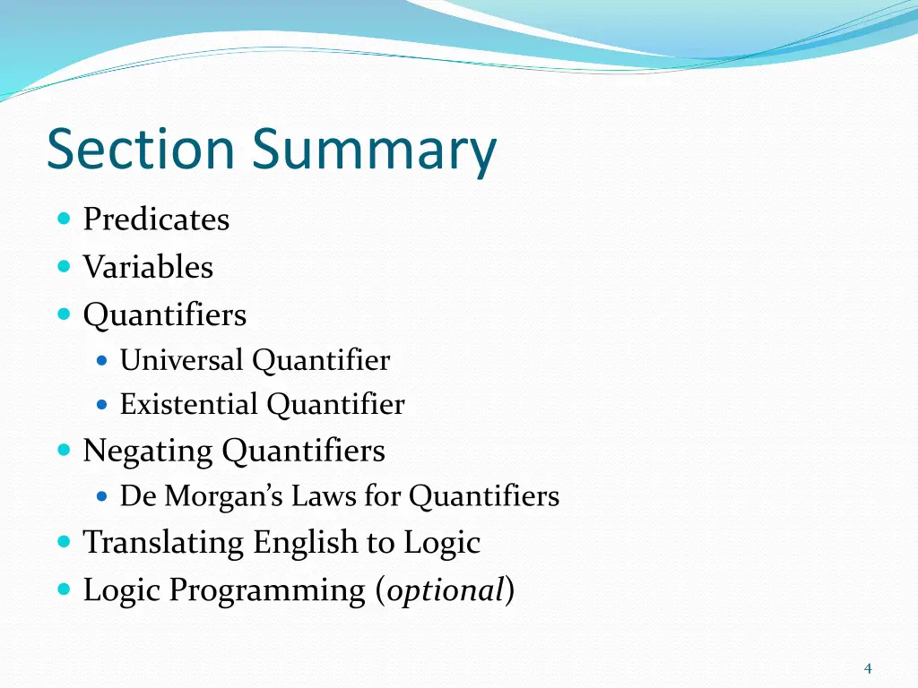 section summary