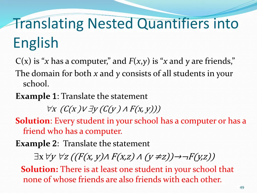 translating nested quantifiers into english