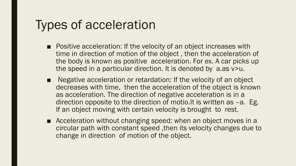 types of acceleration