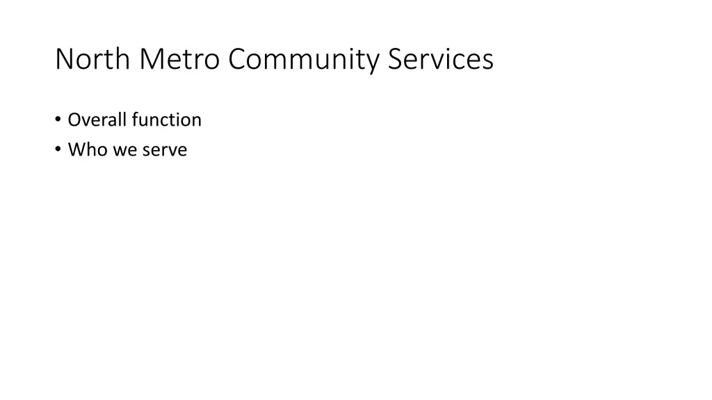 north metro community services