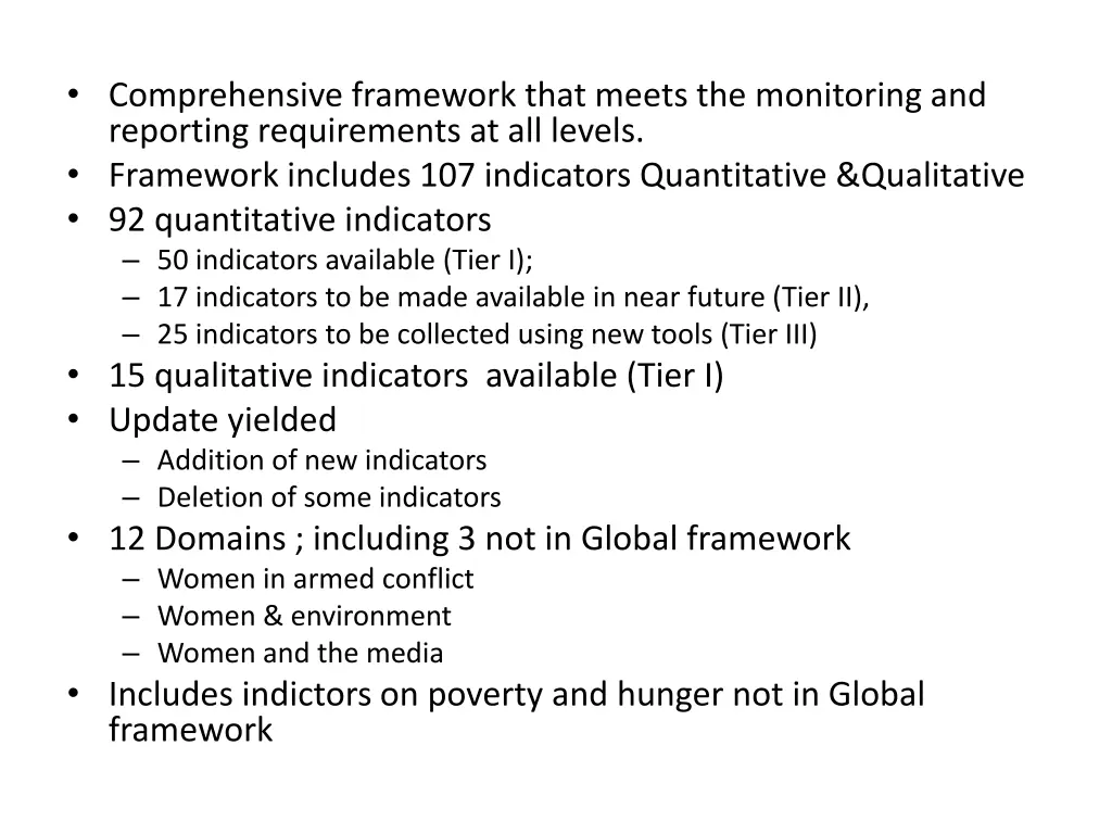 comprehensive framework that meets the monitoring