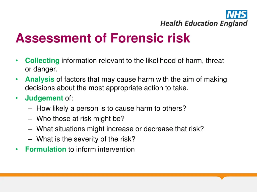 assessment of forensic risk