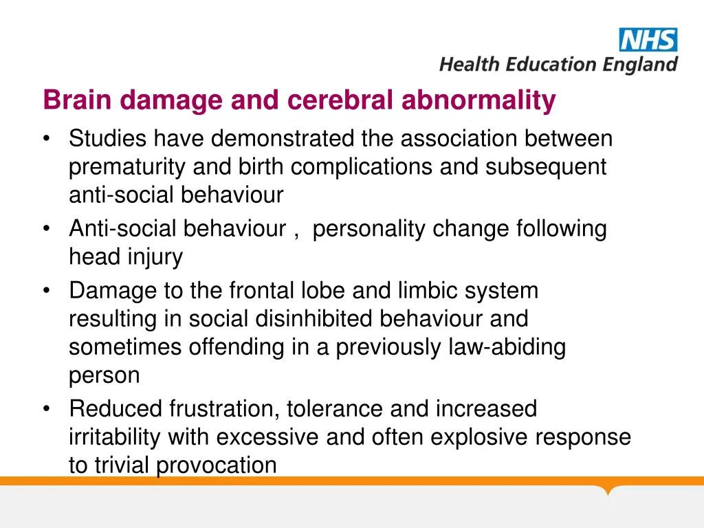 brain damage and cerebral abnormality studies