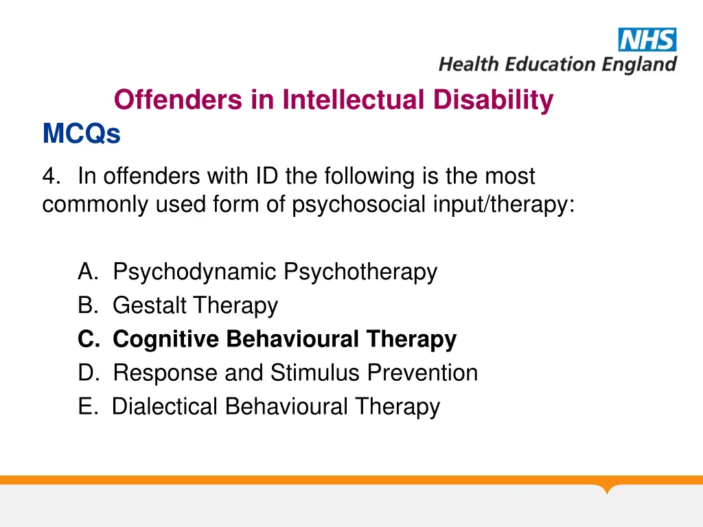 offenders in intellectual disability mcqs 4