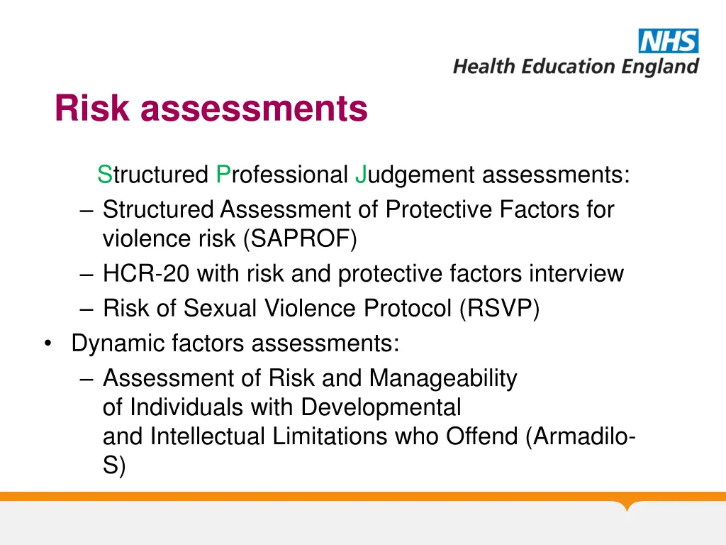 risk assessments