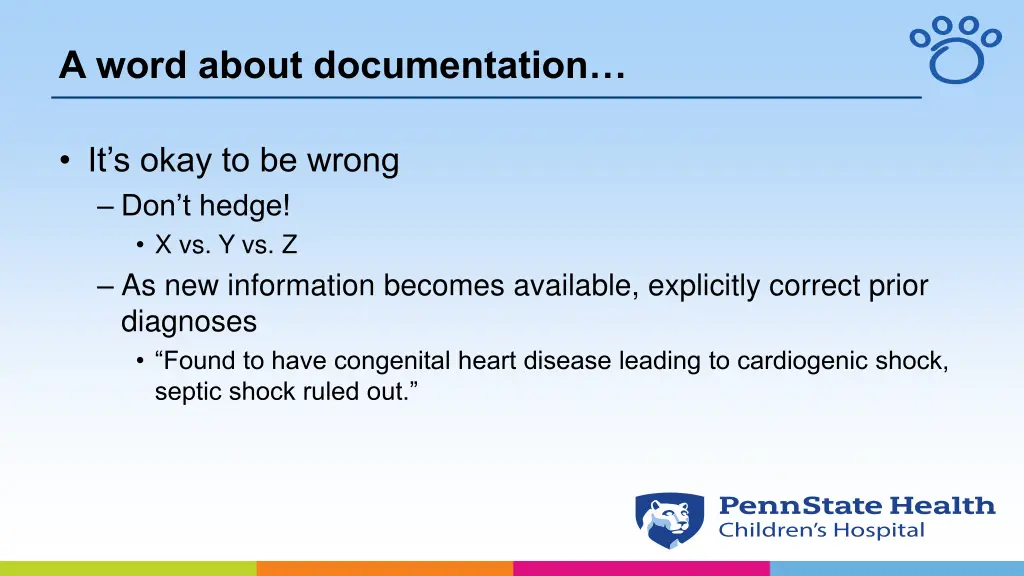 a word about documentation