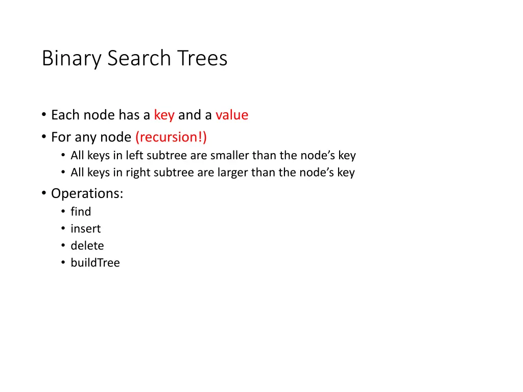 binary search trees