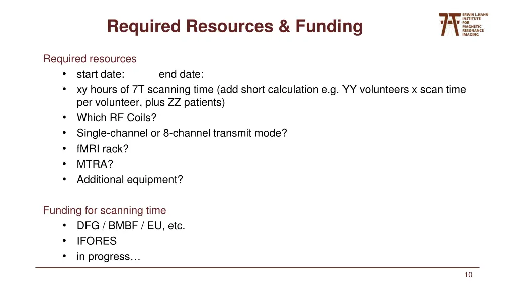 required resources funding