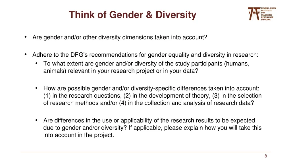 think of gender diversity