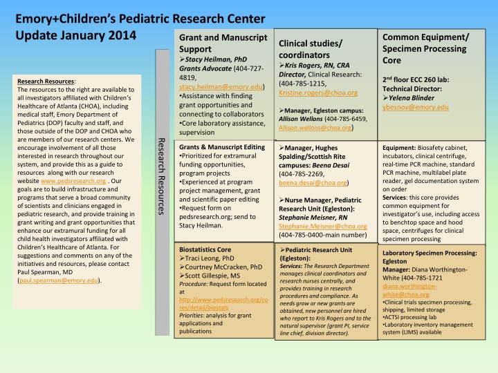emory children s pediatric research center update