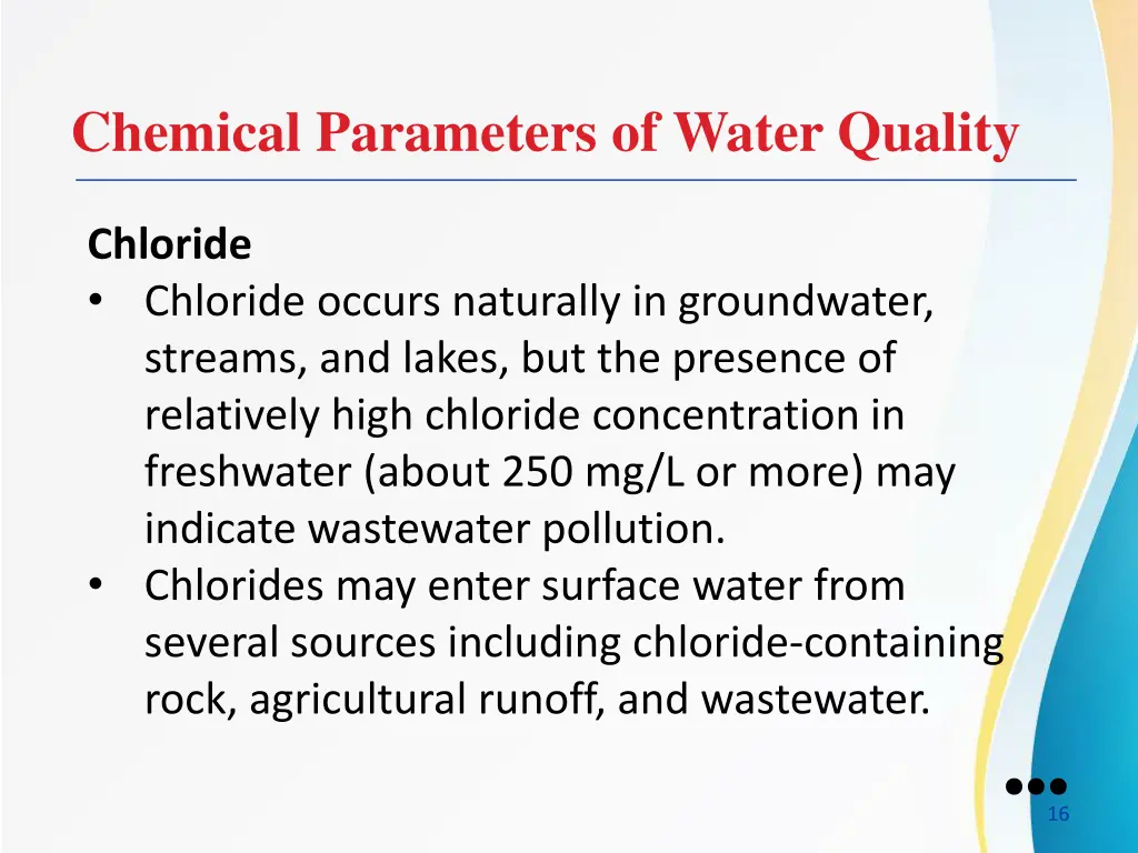 chemical parameters of water quality 3